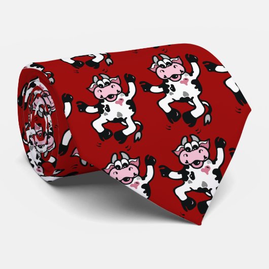 Happy Dancing Cow Stropdas (Opgerold)