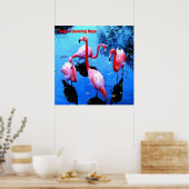 Happy Dancing Days flamingos Poster (Keuken)