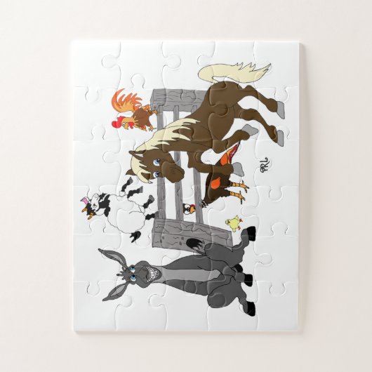 Happy Dancing Farm Dieren Jigsaw Puzzel (Verticaal)