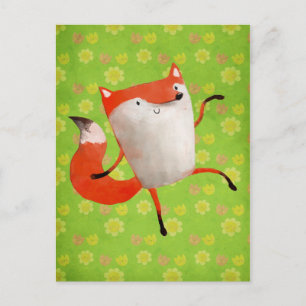 Happy Dancing Fox Briefkaart