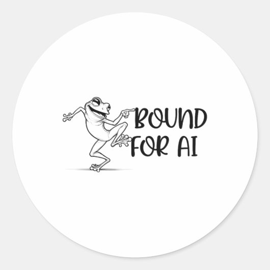 Happy Dancing Frog AI Artificial Intelligence-appa Ronde Sticker (Voorkant)