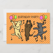 Happy Dancing Labrador Trio Birthday Party Kaart (Voorkant)