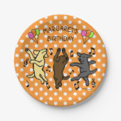 Happy Dancing Labrador Trio Birthday Party Papieren Bordje (Voorkant)