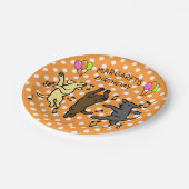 Happy Dancing Labrador Trio Birthday Party Papieren Bordje (Gekanteld)