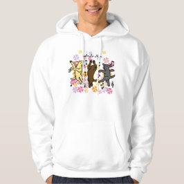 Happy Dancing Labrador Trio Cartoon Floral Hoodie