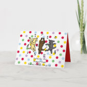 Happy Dancing Labrador Trio Gelukkige Verjaardag Kaart (Achterkant)