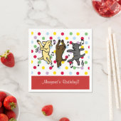 Happy Dancing Labrador Trio Happy Birthday Party Servet (Insitu)