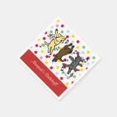 Happy Dancing Labrador Trio Happy Birthday Party Servet (Hoek)