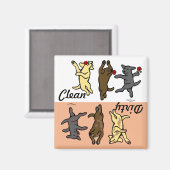 Happy Dancing Labradors Schoon/Vuil Magneet (Voorkant / Achterkant)