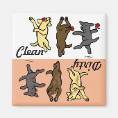 Happy Dancing Labradors Schoon/Vuil Magneet (Voorkant)