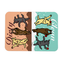 Happy Dancing Labradors Schoon/Vuil Magneet