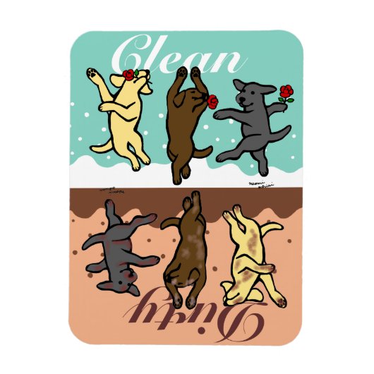 Happy Dancing Labradors Schoon/Vuil Magneet (Verticaal)