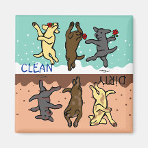 Happy Dancing Labradors Schoon/Vuile Vaatwasser