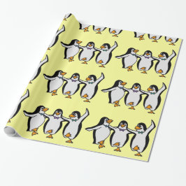 Happy Dancing Penguins Birthday Party Cadeaupapier