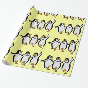 Happy Dancing Penguins Birthday Party Cadeaupapier