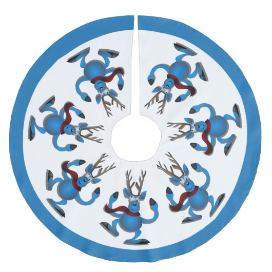 Happy Dancing Reindeer Vakantie Kerstboom Rok (Voorkant)