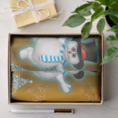 Happy Dancing Snowmen Golden Kerstmis Tissuepapier (Geschenk)