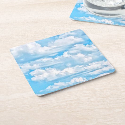 Happy Dancing Sunny Clouds Decor Kartonnen Onderzetters (Schuin)