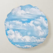 Happy Dancing Sunny Clouds Decor Rond Kussen (Achterkant)
