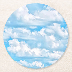 Happy Dancing Sunny Clouds Decor Ronde Kartonnen Onderzetter