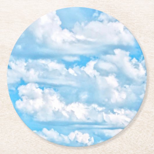 Happy Dancing Sunny Clouds Decor Ronde Kartonnen Onderzetter (Voorkant)