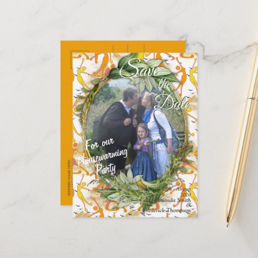 Happy Dancing Yoga Girls Aankondigingskaart (Voorkant / Achterkant in situ)