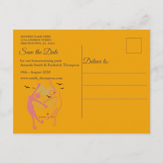 Happy Dancing Yoga Girls Aankondigingskaart (Achterkant)