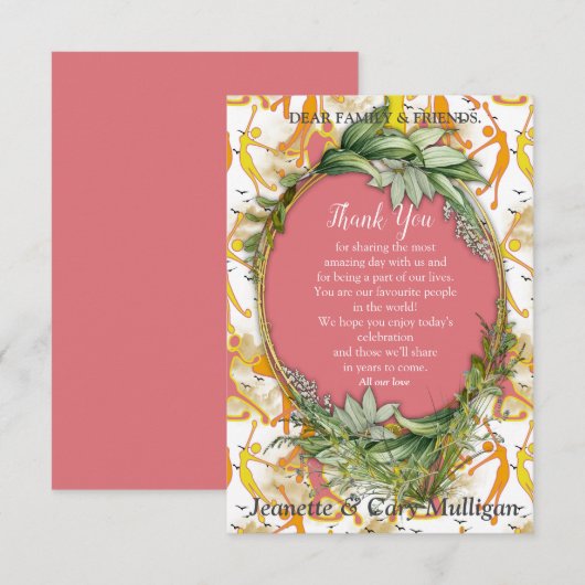 Happy Dancing Yoga Girls bedankt RSVP Kaartje (Voorkant / Achterkant)