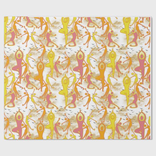 Happy Dancing Yoga Girls Cadeaupapier (Vlak)