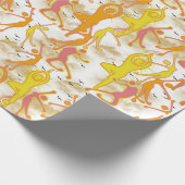 Happy Dancing Yoga Girls Cadeaupapier (Hoek)