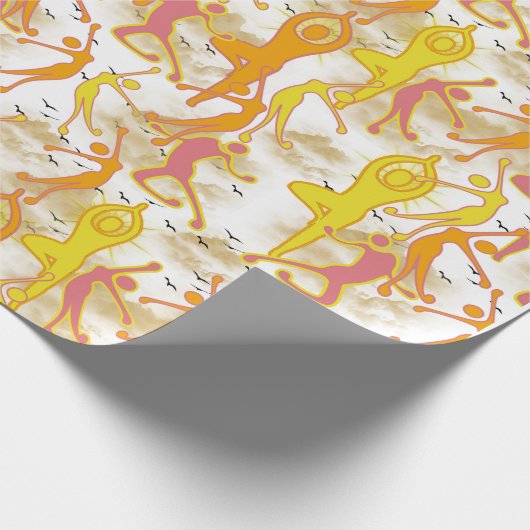 Happy Dancing Yoga Girls Cadeaupapier (Hoek)