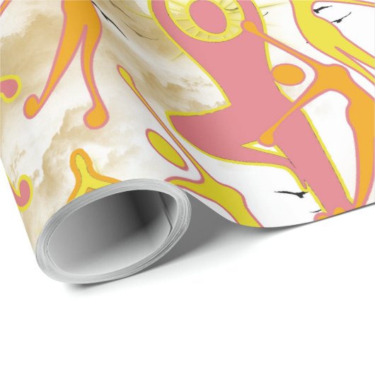 Happy Dancing Yoga Girls Cadeaupapier (Rol Hoek)