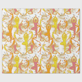 Happy Dancing Yoga Girls Cadeaupapier