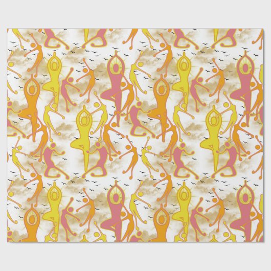 Happy Dancing Yoga Girls Cadeaupapier (Vlak)