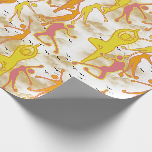 Happy Dancing Yoga Girls Cadeaupapier (Hoek)