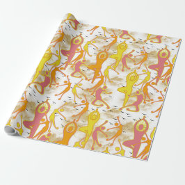 Happy Dancing Yoga Girls Cadeaupapier