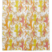 Happy Dancing Yoga Girls Douchegordijn (Voorkant)