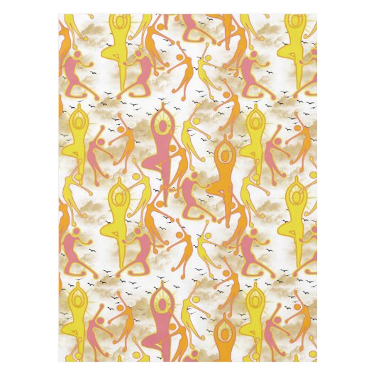 Happy Dancing Yoga Girls Tafelkleed (Voorkant)