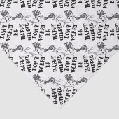 Happy Dansende Hippie (zwarte tekst) Tissuepapier (Detail)