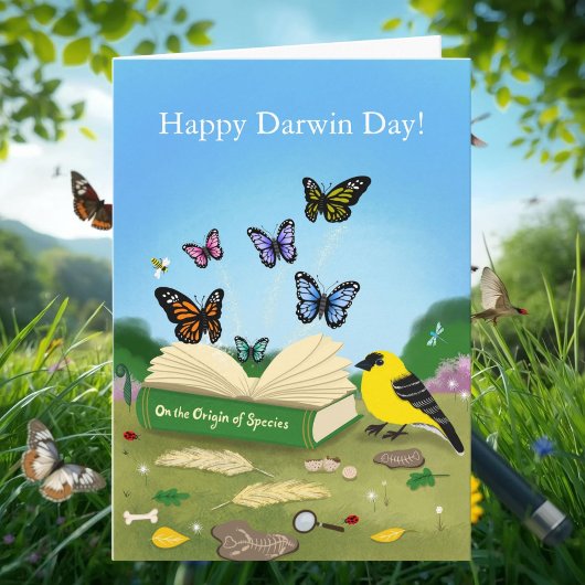 Happy Darwin Day Evolution Nature Art Kaart