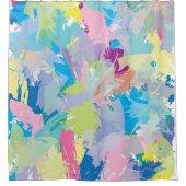 Happy Day Abstracte kunst Moderne hedendaagse unie Douchegordijn (Voorkant)