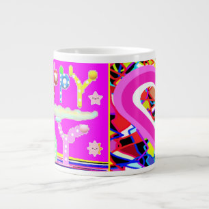 Happy day art design suiker snoep brite kleuren grote koffiekop