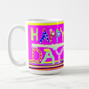 Happy day art design suiker snoep brite kleuren koffiemok