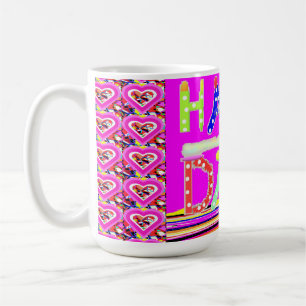 Happy day art design suiker snoep brite kleuren koffiemok