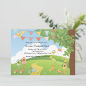 Happy Day Backyard Party Uitnodiging (Staand voorkant)