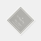 Happy Day Bruiloftsfeest grijs receptie Servetten (Hoek)