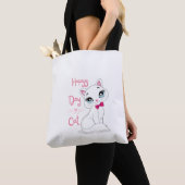 Happy Day Cat Love Katten roze Tote Bag (Dichtbij)