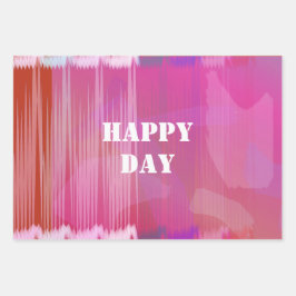 HAPPY DAY Drie kleuren die papiervellen ompakken Inpakpapier Vel