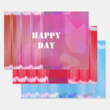HAPPY DAY Drie kleuren die papiervellen ompakken