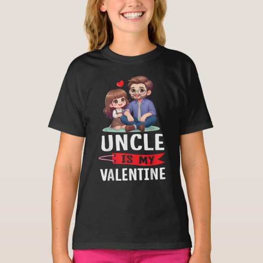 Happy Day Family Lover Uncle is mijn Valentijn T-shirt (Voorkant)